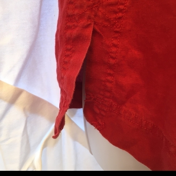 LAUREN Ralph Lauren Red Linen Top - Picture 7 of 9